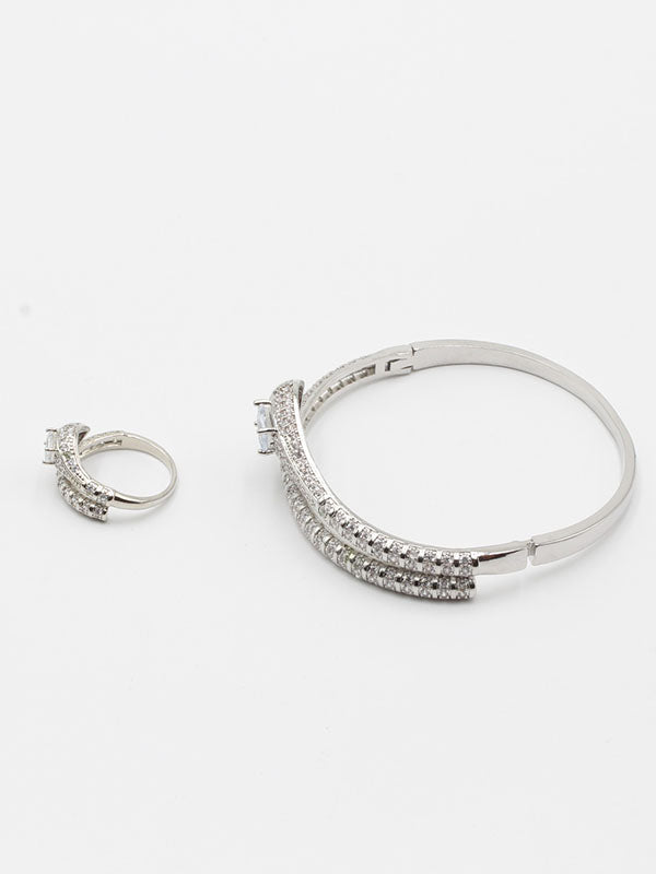 اسواره بولغاري زركون مع خاتم اسواره bvlgari فضي 7