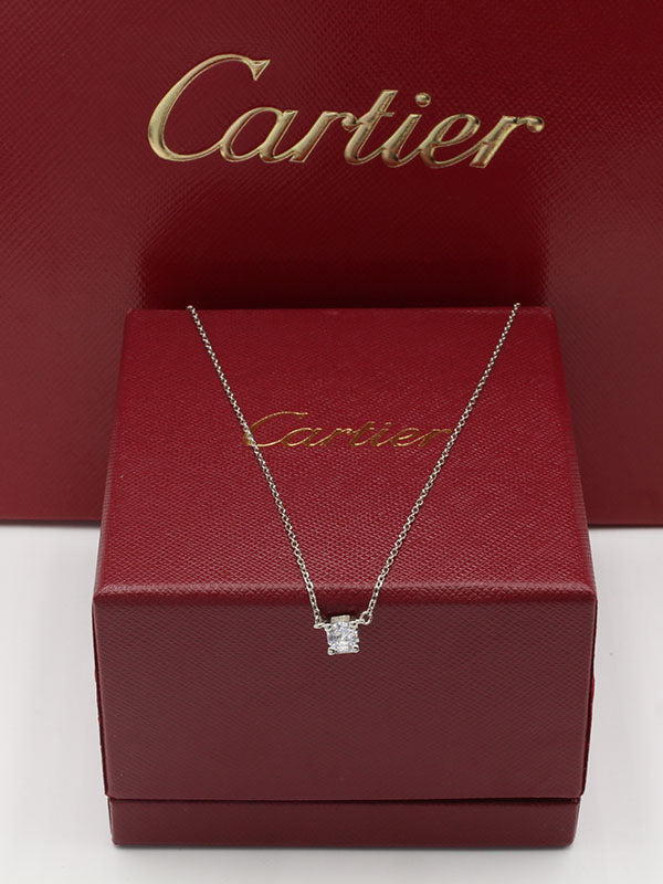 سلسال كارتير سوليتير ستون زركون لوقو سلسال CARTIER فضي