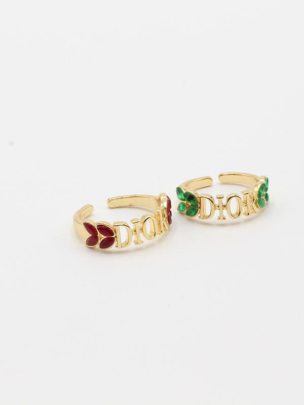 خاتم ديور اخضر واحمر خواتم dior