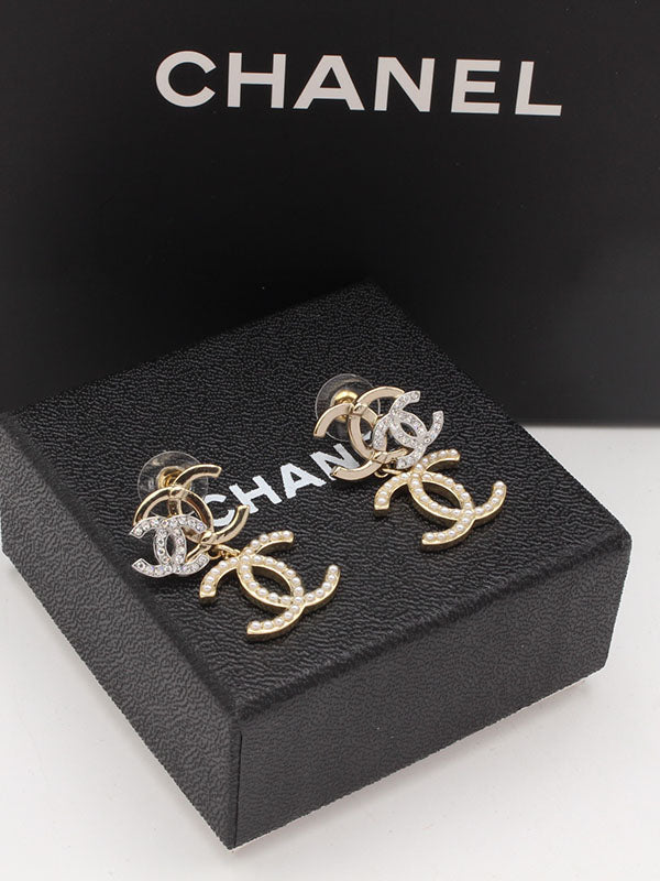 حلق شانيل ذهبي 471 حلق chanel