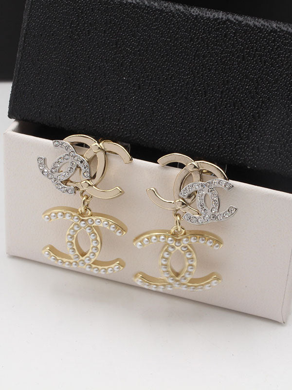 حلق شانيل ذهبي 471 حلق chanel برونزي