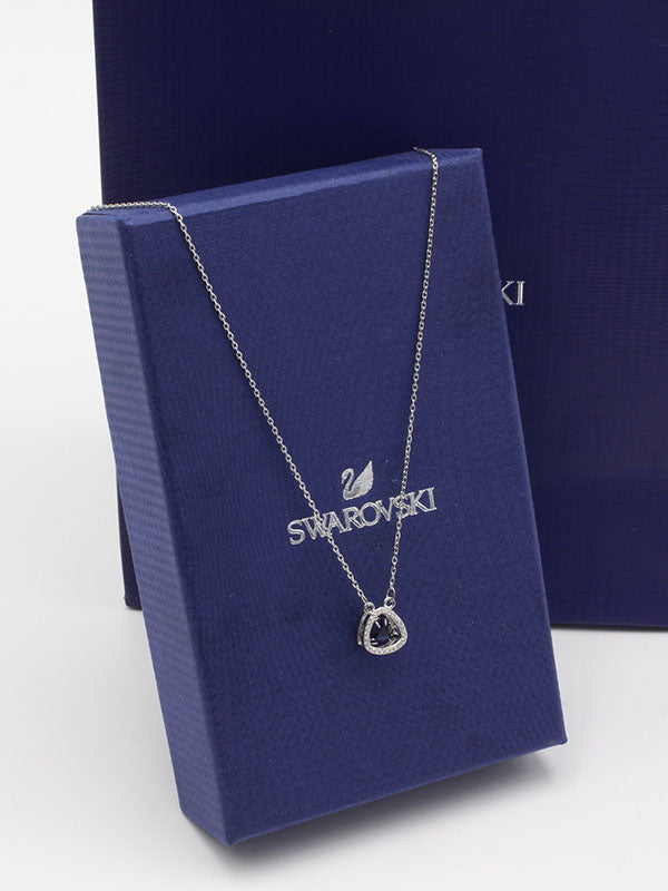 سلسال سواروفسكي حجر ازرق لوقو سلسال Swarovski