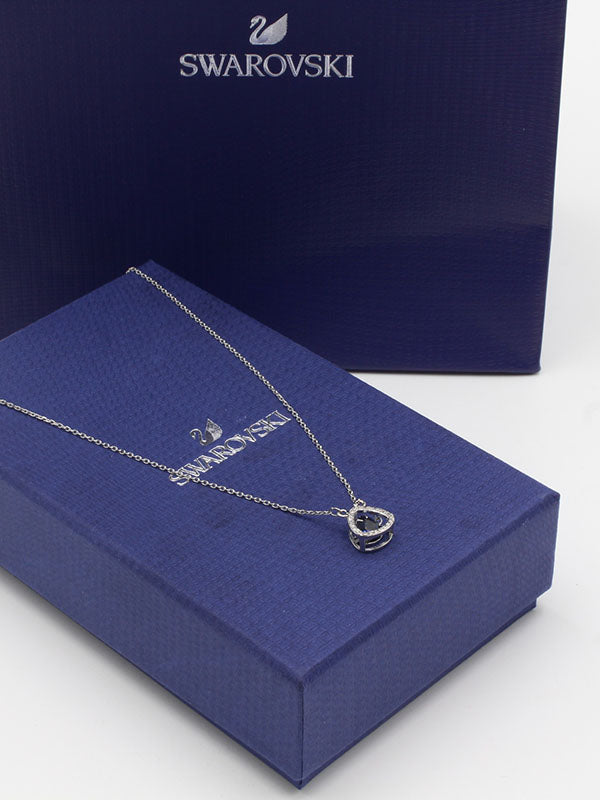 سلسال سواروفسكي حجر ازرق لوقو سلسال Swarovski