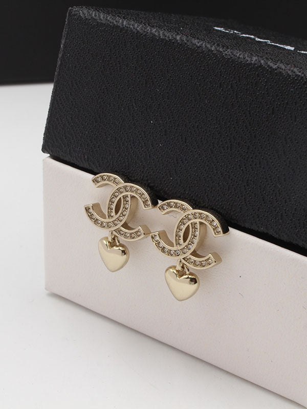 حلق شانيل ذهبي انتيك حلق chanel