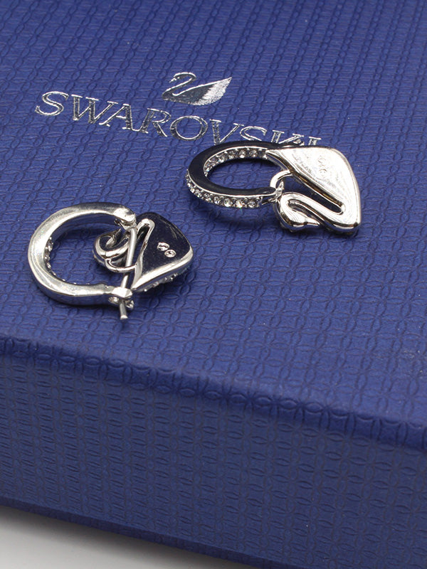 حلق سواروفسكي سوان زركون تركواز لوقو حلق Swarovski