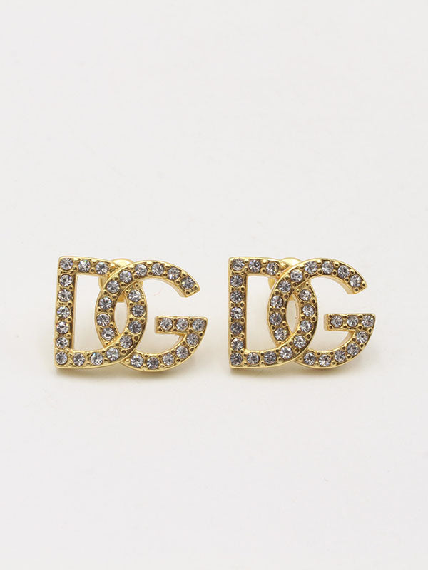 حلق دولتشي غبانا كريستال حلق Dolce&Gabbana ذهبي