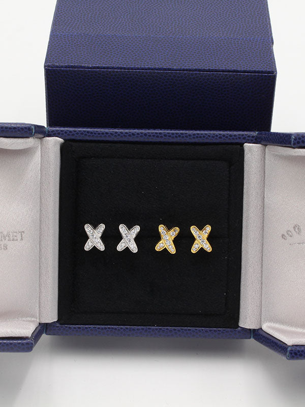 حلق شومية اكس زركون صغير لوقو حلق chaumet