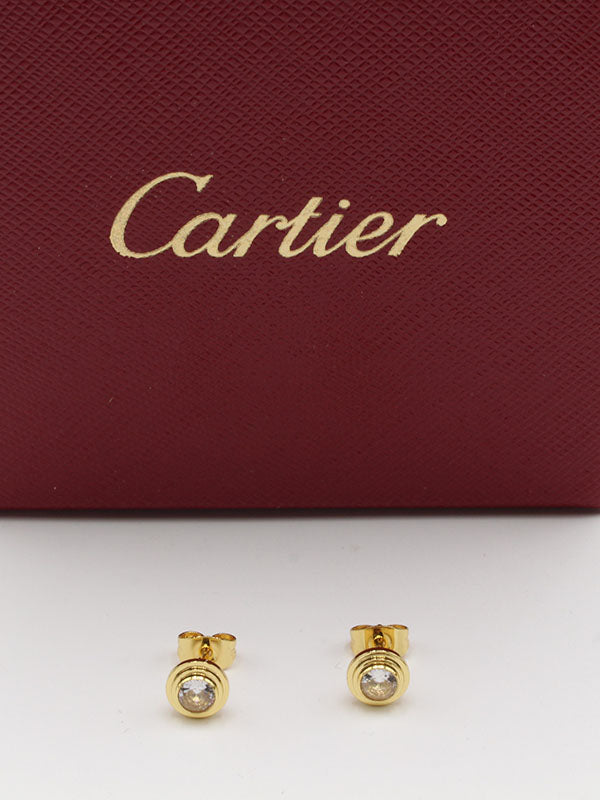 حلق كارتير ون ستون صعير حلق CARTIER ذهبي