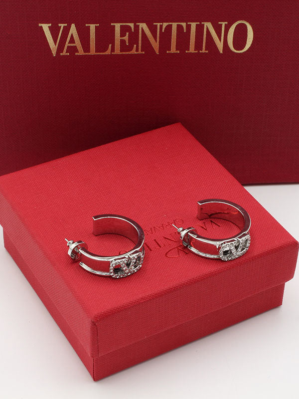 حلق فالنتينو سيركل زركون لوقو حلق VALENTINO