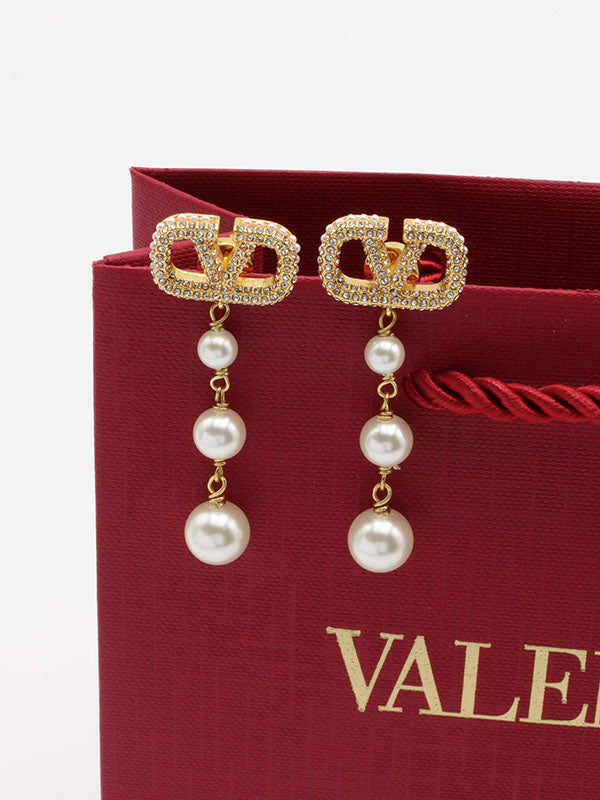 حلق فالنتينو لولو طويل لوقو حلق VALENTINO