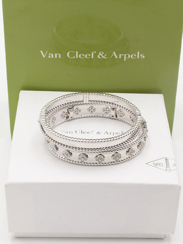 اساور فان كليف 2 قطع لوقو اسواره van cleef فضي