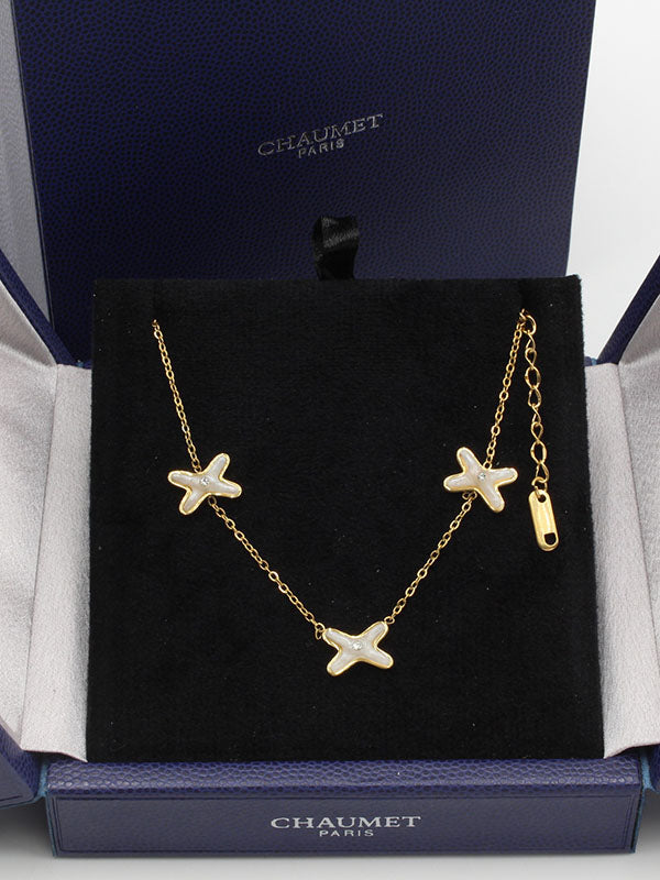 سلسال شومية عقد ناعم سلسال chaumet ابيض ذهبي