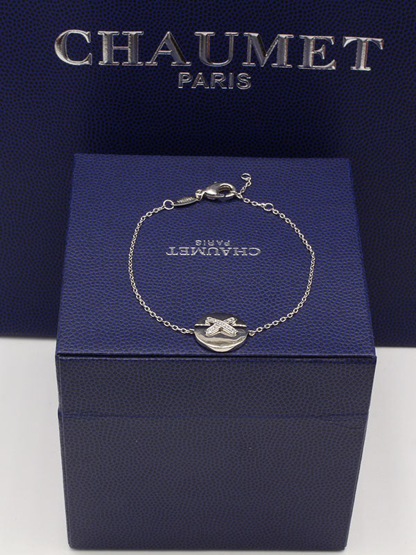 اسوارة شومية اكس زركون ناعم لوقو اسواره chaumet فضي