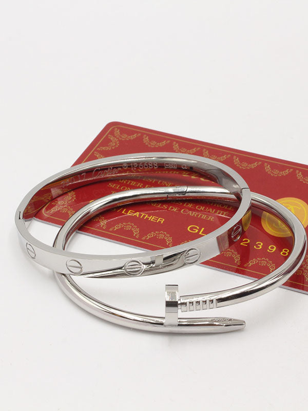 اسوارة كارتير مسمار مع اسواره لوف اسواره CARTIER فضي نسائي مقاس 14