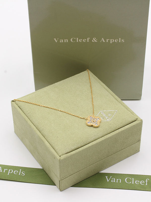 سلسال فان كليف ون فلاو زركون سلسال van cleef ذهبي