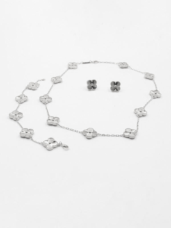 طقم فان كليف قولد ون فلاور 3 قطع اطقم van cleef فضي