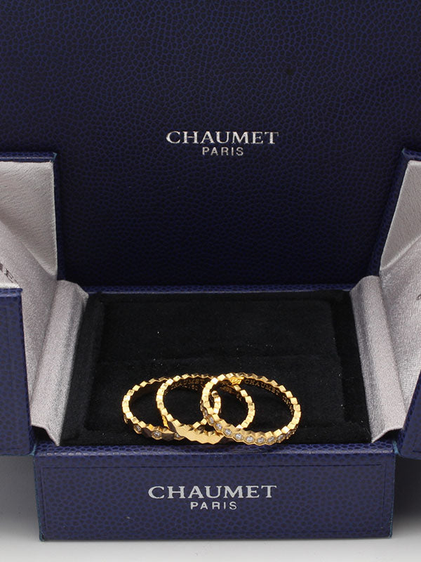 خواتم شومية 3 دبل زركون لوقو خواتم chaumet ذهبي 5