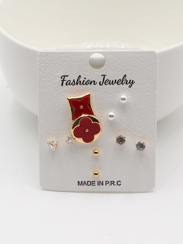 حلق 302748-18 حلق jewel ذهبي احمر