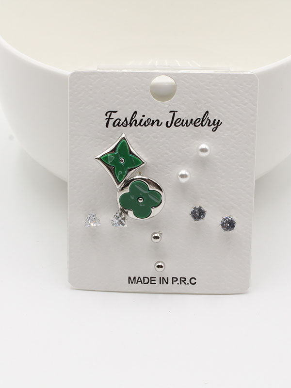 حلق 302748-18 حلق jewel فضي اخضر