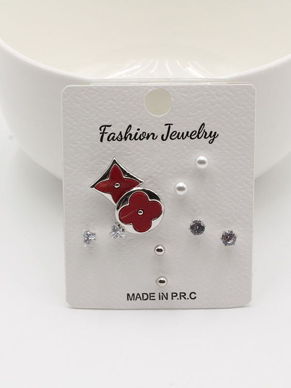 حلق 302748-18 حلق jewel فضي احمر