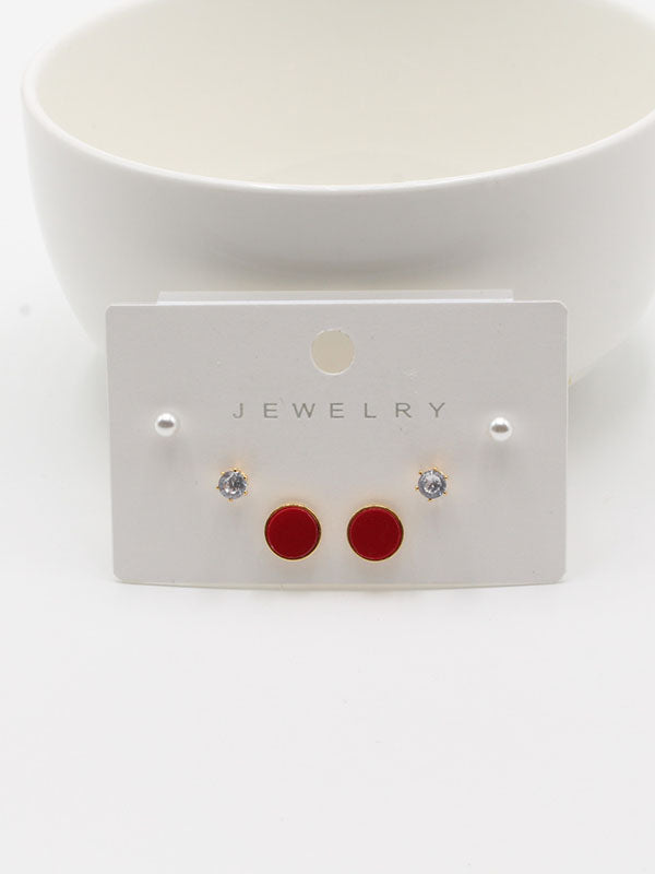 حلق 302748-25 حلق jewel احمر ذهبي