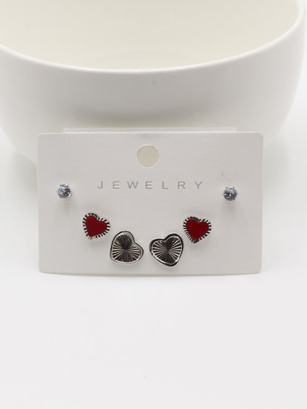 حلق 302748-21 حلق jewel احمر فضي