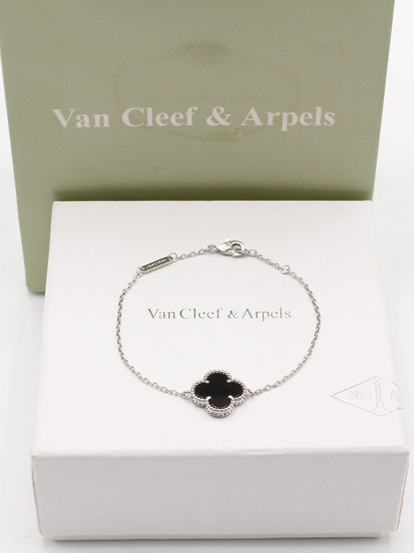 اسواره فان كليف وردة الماستر اسواره van cleef اسود فضي