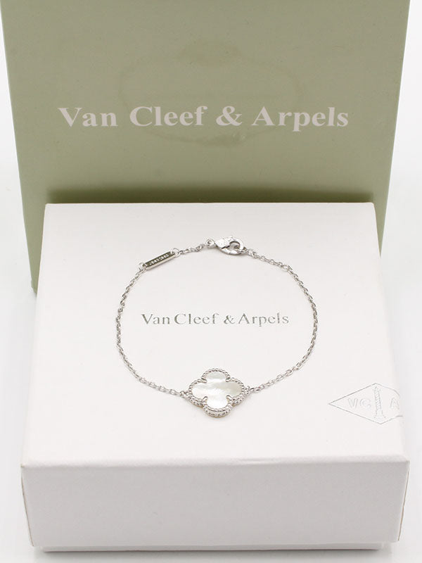 اسواره فان كليف وردة الماستر اسواره van cleef ابيض فضي