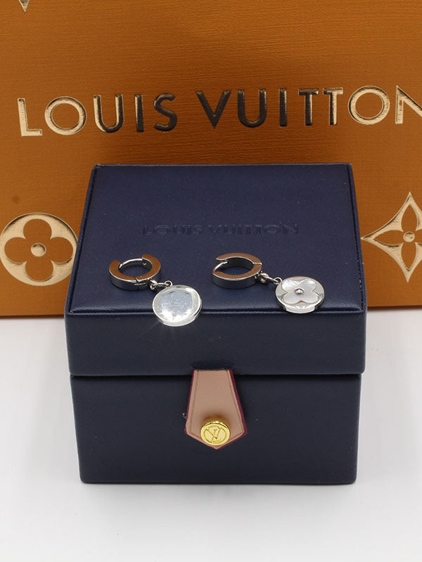 حلق لويس فيتون وايت شيل حلق louis vuitton فضي