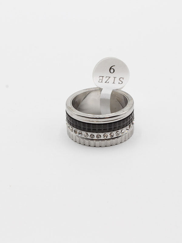 خاتم بوشرون سيراميك عريض خواتم bucheron اسود فضي 6