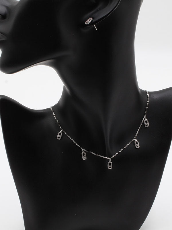 طقم ميسيكا تشوكر ناعم زركون اطقم messika فضي