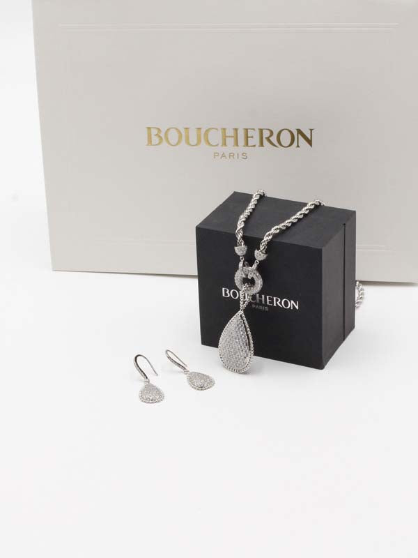 طقم بوشرون سبحه زركون اطقم bucheron فضي