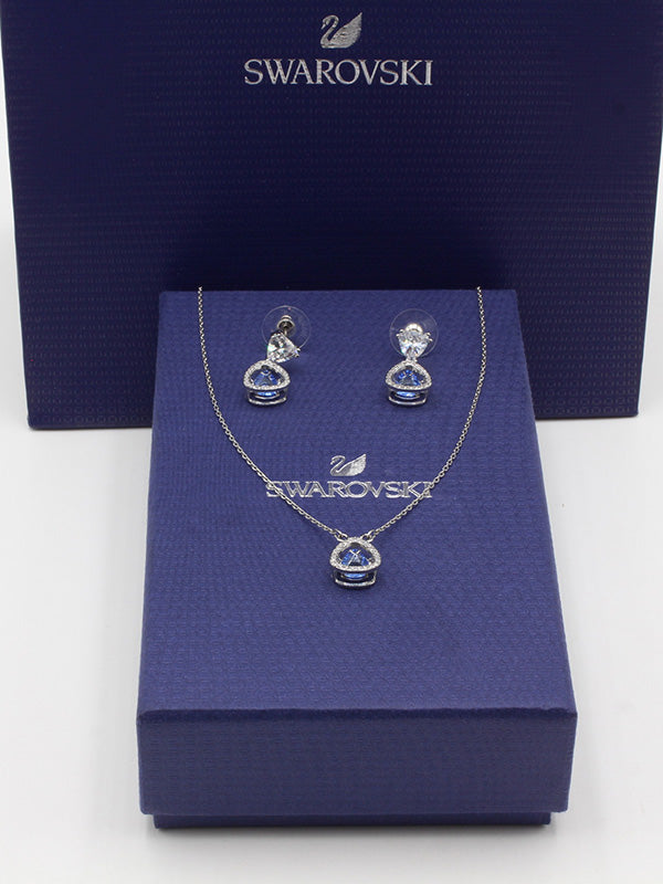 طقم سواروفسكي نيو ستايل اطقم Swarovski سماوي فضي