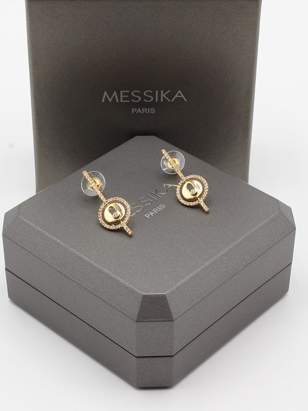 حلق ميسيكا مدور زركون حلق messika ذهبي