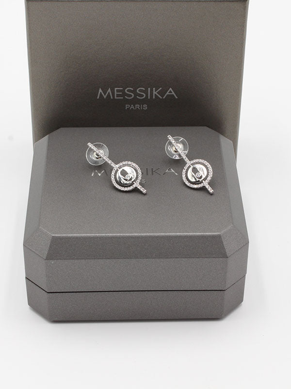 حلق ميسيكا مدور زركون حلق messika فضي