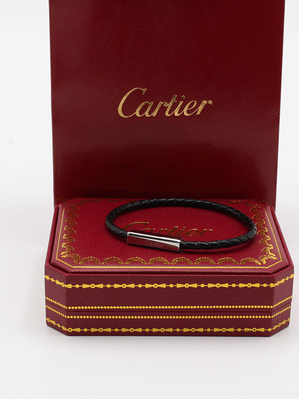 اسوارة كارتير جلد اسود للجنسين اسواره CARTIER