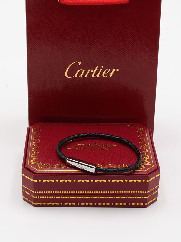 اسوارة كارتير جلد اسود للجنسين اسواره CARTIER