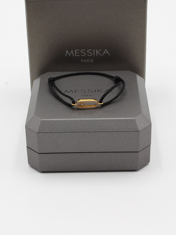 اسواره ميسيكا خيط الجديده لوقو اسواره messika اسود ذهبي