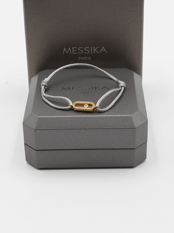 اسواره ميسيكا خيط الجديده لوقو اسواره messika رمادي ذهبي