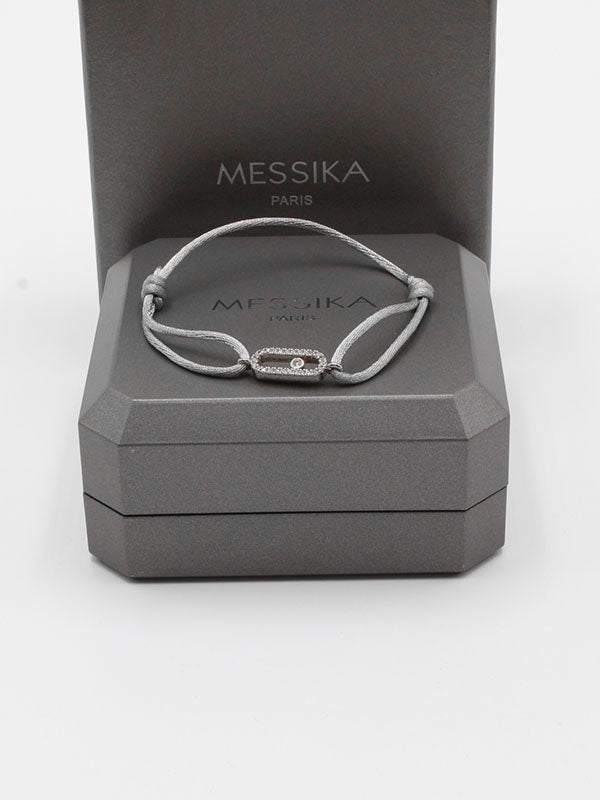 اسواره ميسيكا خيط الجديده لوقو اسواره messika رمادي فضي