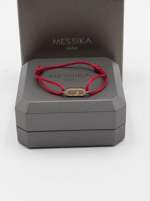 اسواره ميسيكا خيط الجديده لوقو اسواره messika عنابي ذهبي