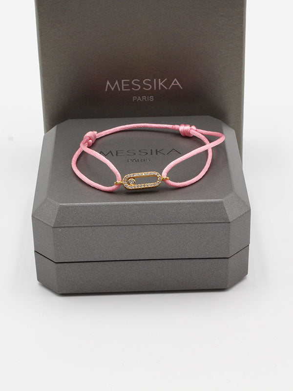 اسواره ميسيكا خيط الجديده لوقو اسواره messika وردي ذهبي