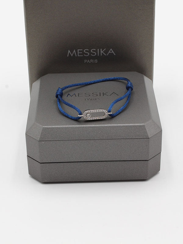 اسواره ميسيكا خيط الجديده لوقو اسواره messika كحلي فضي