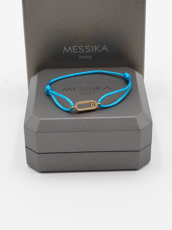 اسواره ميسيكا خيط الجديده لوقو اسواره messika تركواز ذهبي