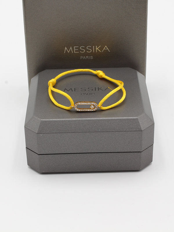 اسواره ميسيكا خيط الجديده لوقو اسواره messika اصفر ذهبي