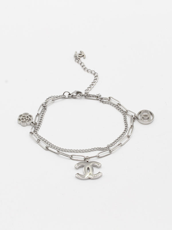 اسوارة شانيل دبل شاين لوقو بيق بندنت اسواره chanel