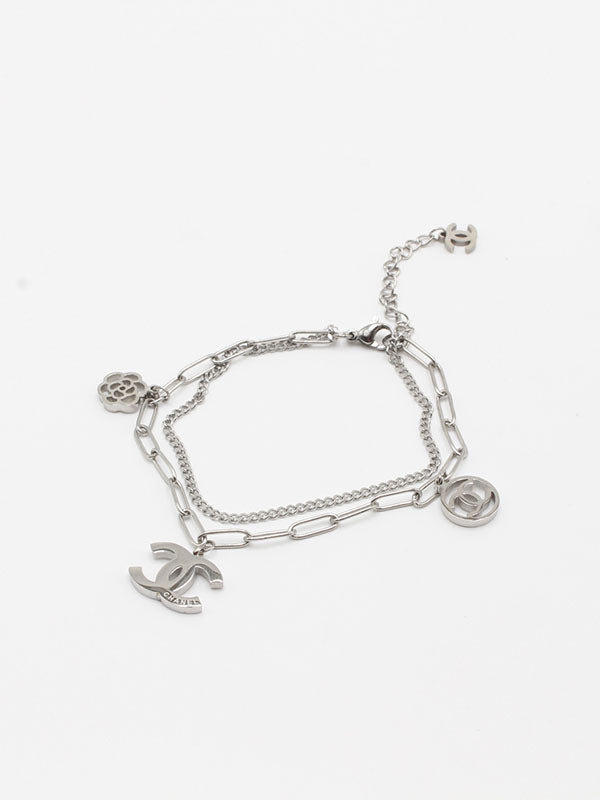 اسوارة شانيل دبل شاين لوقو بيق بندنت اسواره chanel