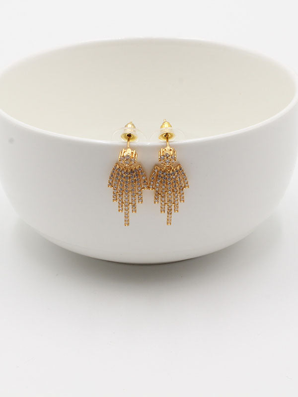 حلق زركون ذهبي وفضي حلق jewel ذهبي