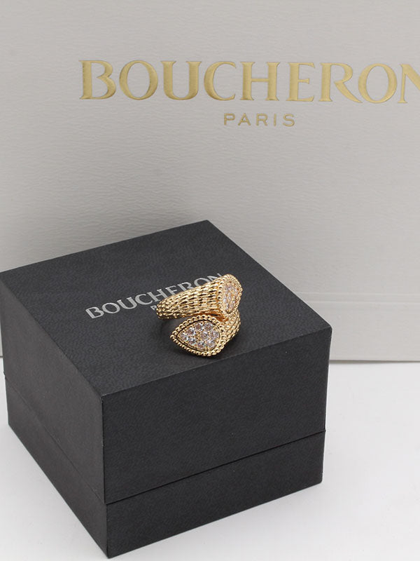 خاتم بوشرون الجديد زركون كبير خواتم bucheron ذهبي 6