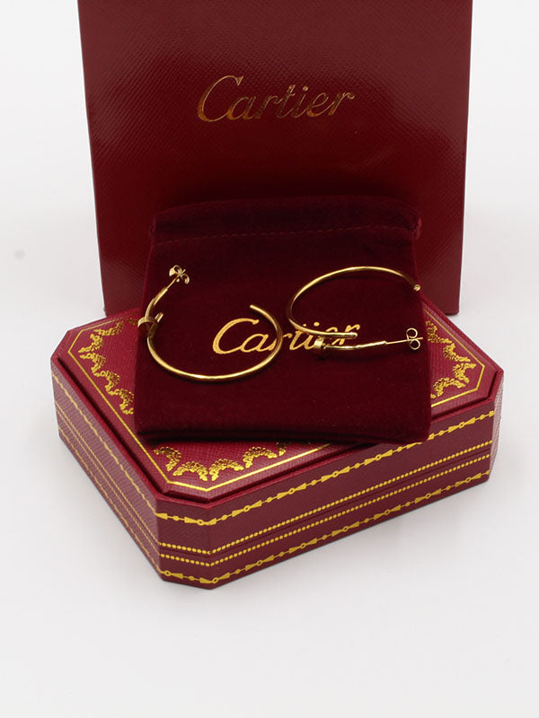 حلق كارتير مدور كبير لوقو حلق CARTIER